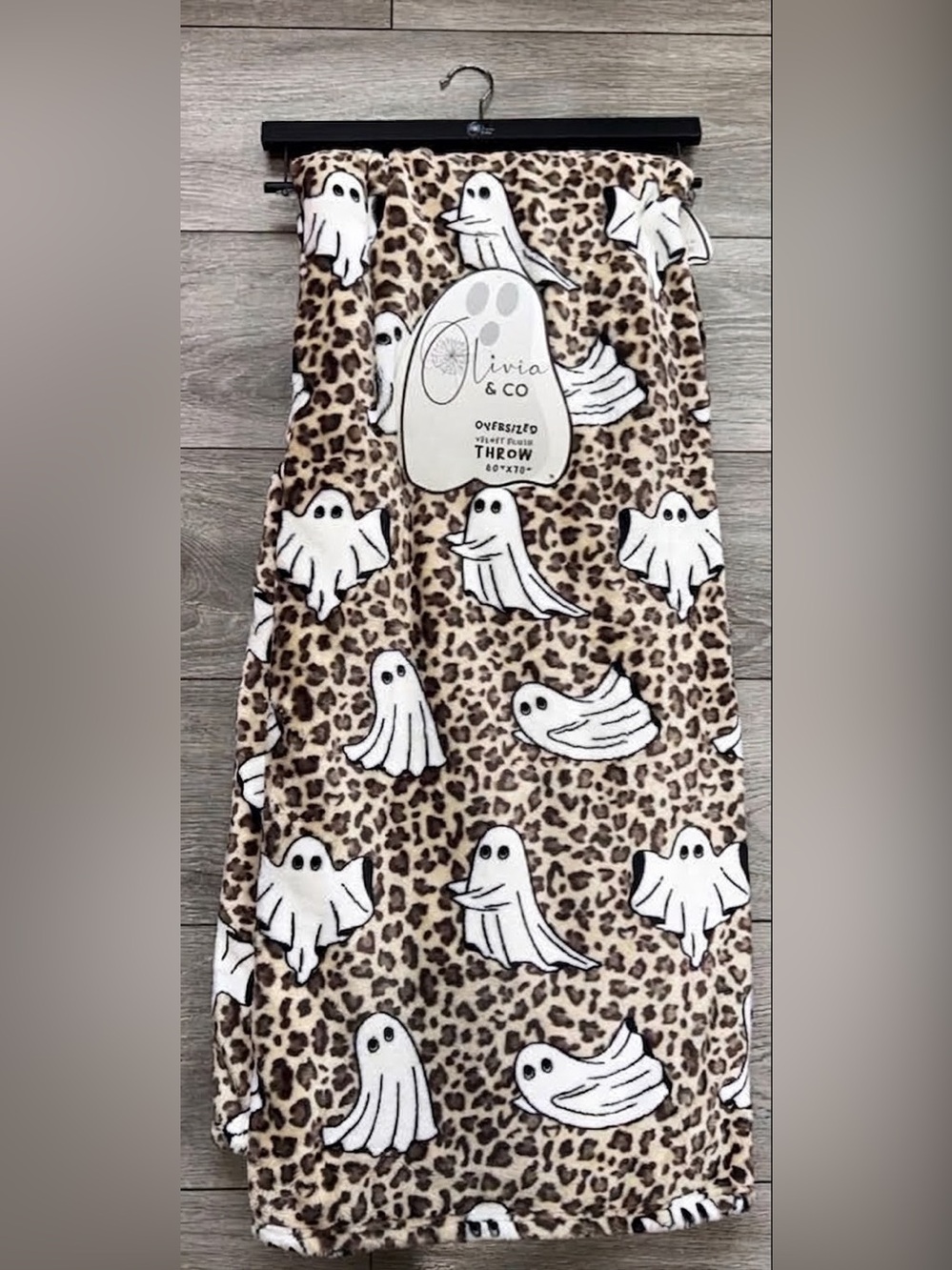 Viral Leopard Ghost Velvet Plush Throw Blanket 60”x70”